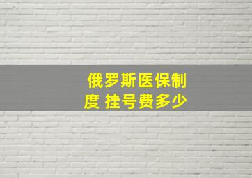 俄罗斯医保制度 挂号费多少